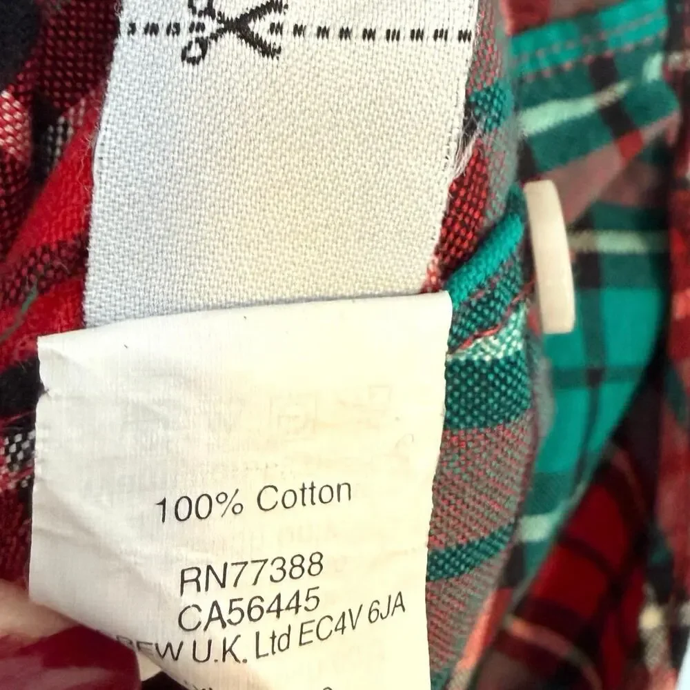 J. Crew Men's Oxford Plaid Cotton Button Down Shirt In Red Green Size Small - Picture 9 of 9